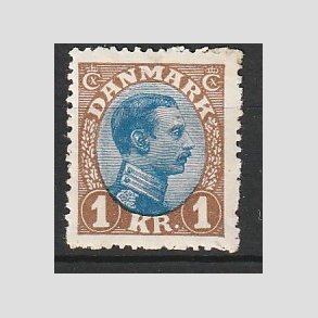 FRIMRKER DANMARK | 1921-22 - AFA 131a - Chr. X 1 Kr. brun/bl Type II - Ubrugt!
