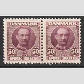 FRIMRKER DANMARK | 1907 - AFA 58 - Frederik VIII 50 re rdlilla i par - Ubrugt