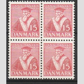 FRIMRKER DANMARK | 1936 - AFA 232 - Reformationen 15 re rd i Fire-blok - Postfrisk