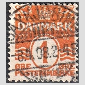 FRIM�RKER DANMARK | 1905-06 - AFA 42 - B�lgelinie 1 �re orange - Lux Stemplet 