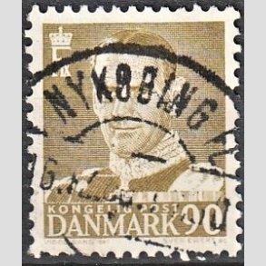 FRIMRKER DANMARK | 1952-53 - AFA 342 - Fr. IX 90 re oliven - Lux Stemplet 