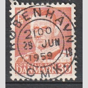 FRIMRKER DANMARK | 1952-53 - AFA 337 - Fr. IX 30 re rd - Lux Stemplet 