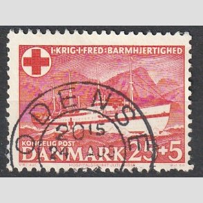 FRIM�RKER DANMARK | 1951 - AFA 333 - Jutlandia 25 + 5 �re r�d - Lux Stemplet 