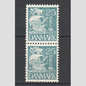 FRIMRKER DANMARK | 1933 - AFA 205 - Karavel 25 re bl Type I i lodret par - Postfrisk