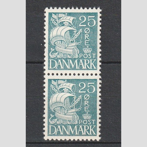 FRIMRKER DANMARK | 1933 - AFA 205 - Karavel 25 re bl Type I i lodret par - Postfrisk