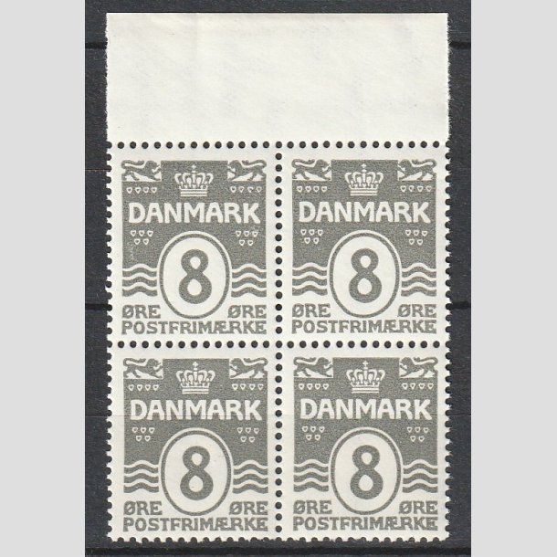 FRIMRKER DANMARK | 1921-22 - AFA 123 - Blgelinie 8 re gr i Fire-blok - Postfrisk