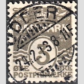 FRIM�RKER DANMARK | 1905-06 - AFA 44 - B�lgelinie 3 �re gr� - Lux Stemplet 