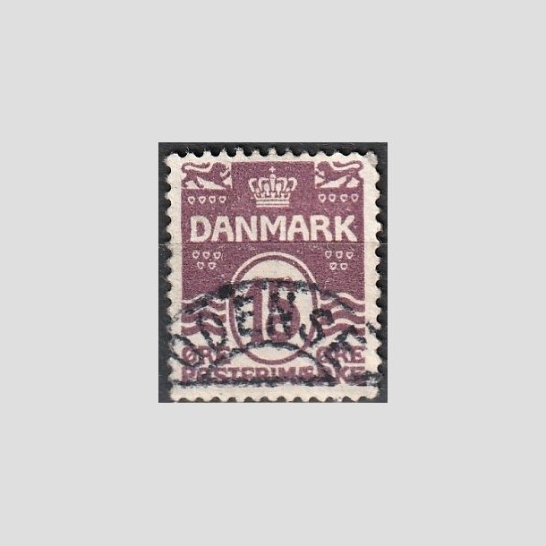 FRIMRKER DANMARK | 1905-06 - AFA 46 - Blgelinie 15 re brunlilla - Lux Stemplet "ODENSE"
