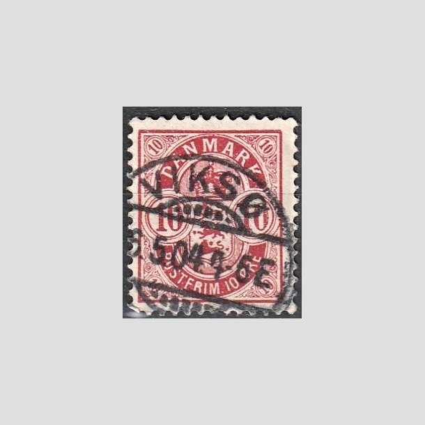 FRIMRKER DANMARK | 1895 - AFA 35C - 10 re rd - Pragt Stemplet "VIKS"