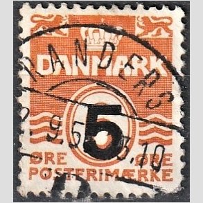 FRIMRKER DANMARK | 1955-56 - AFA 361 - 5/ 6 re orangerd Provisorier - Lux Stemplet 