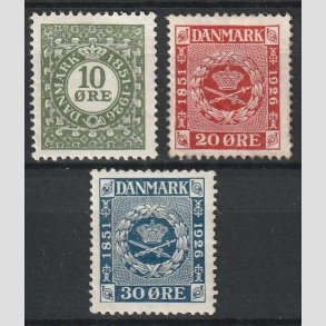 FRIM�RKER DANMARK | 1926 - AFA 154,155,156 - Frim�rkets 75 �rs i komplet s�t - Postfrisk