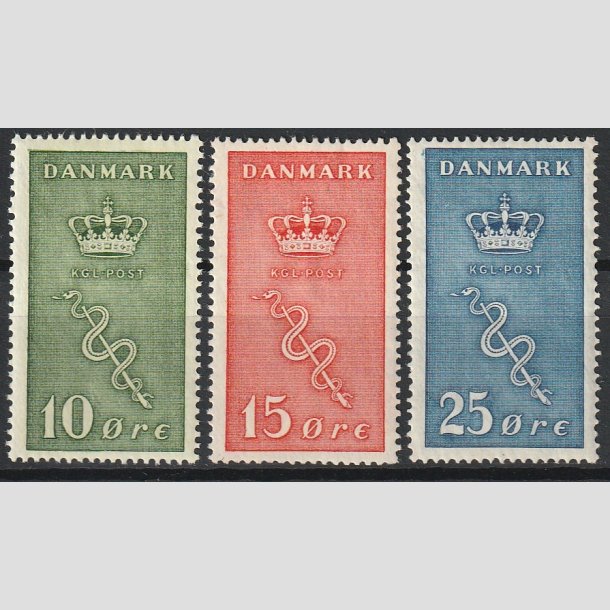 FRIMRKER DANMARK | 1929 - AFA 178,179,180 - 10+5,15+5,25+5 re Krftfrimrker i komplet st - Ubrugt/Postfrisk