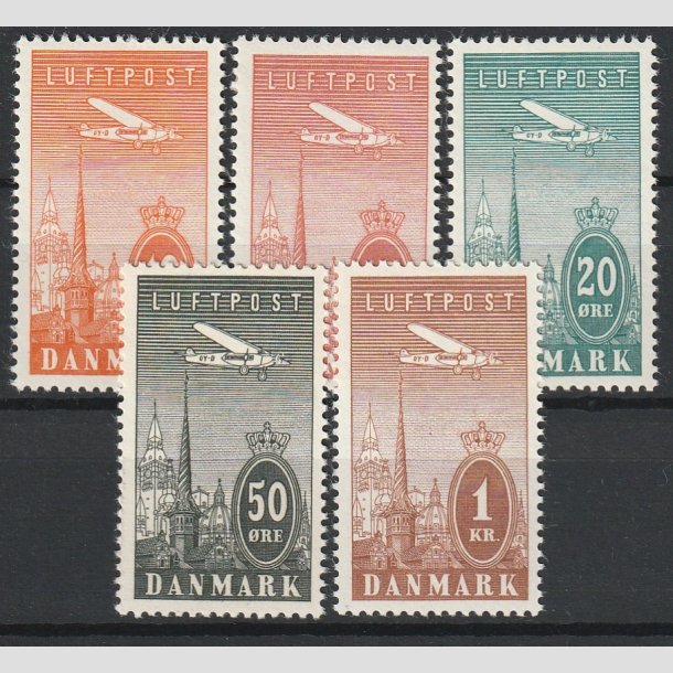 FRIMRKER DANMARK | 1934 - AFA 220-216 - Ny Luftpost komplet st - Postfrisk