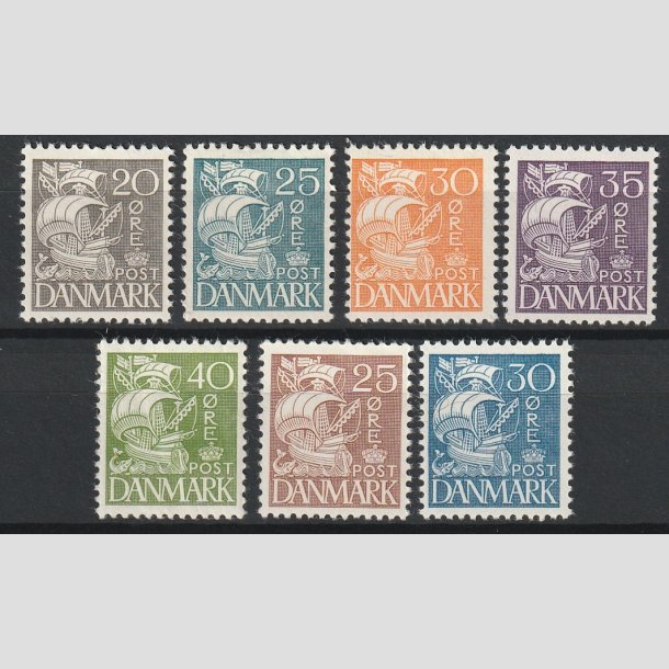 FRIMRKER DANMARK | 1933-34 - AFA 204,205,206,207,208,214,215 mv - Karavel Type I - Postfrisk/Ubrugt