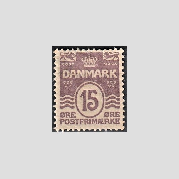 FRIMRKER DANMARK | 1905-06 - AFA 46 - Blgelinie 15 re brunlilla - Ubrugt