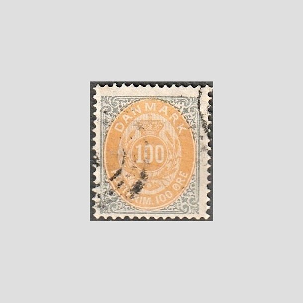 FRIMRKER DANMARK | 1875 - AFA 31 - 100 re gr/gul - Stemplet