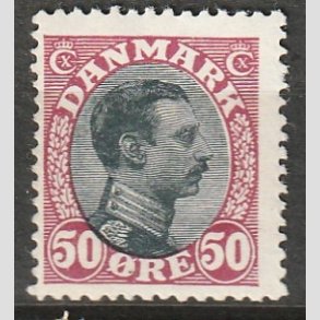 FRIMRKER DANMARK | 1918-20 - AFA 106 - Chr. X 50 re vinrd/sort - Postfrisk