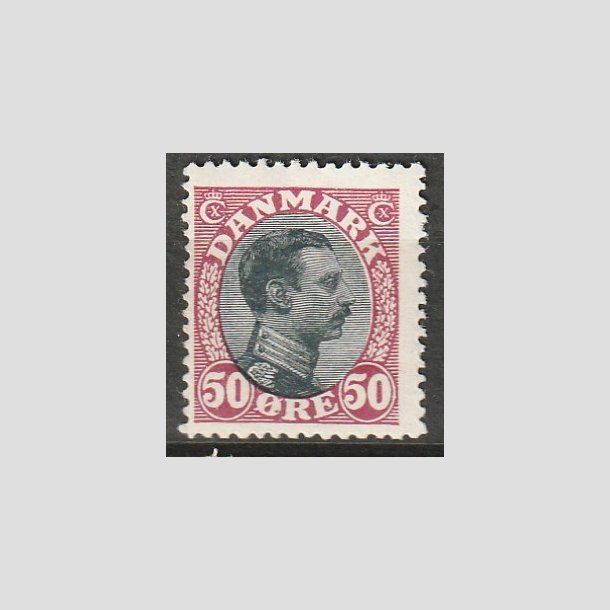 FRIMRKER DANMARK | 1918-20 - AFA 106 - Chr. X 50 re vinrd/sort - Postfrisk