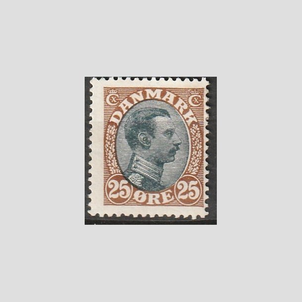 FRIMRKER DANMARK | 1918-20 - AFA 101 - Chr. X 25 re brun/sort - Ubrugt