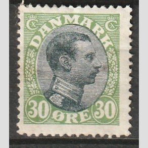 FRIMRKER DANMARK | 1918-20 - AFA 103 - Chr. X 30 re grn/sort - Ubrugt