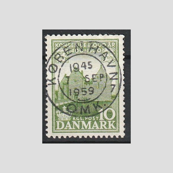 FRIMRKER DANMARK | 1953-56 - AFA 351 - Kongeriget 1000 r - 10 re grn - Pragt Stemplet "KBENHAVN"