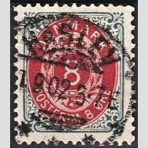 FRIM�RKER DANMARK | 1895 - AFA 25B - 8 �re gr�/r�d - Lux Stemplet 