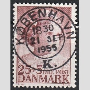 FRIMRKER DANMARK | 1950 - AFA 325 - Prinsesse Anne-Marie - 25 + 5 re brunrd - Pragt Stemplet 