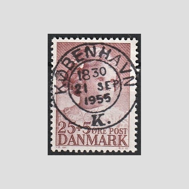 FRIMRKER DANMARK | 1950 - AFA 325 - Prinsesse Anne-Marie - 25 + 5 re brunrd - Pragt Stemplet "KBENHAVN"