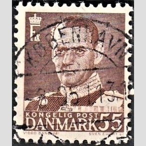 FRIMRKER DANMARK | 1951 - AFA 327 - Fr. IX 55 re brun - Lux Stemplet 