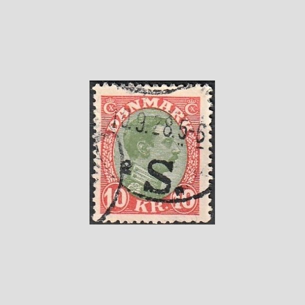 FRIMRKER DANMARK | 1927-28 - AFA 177 - Chr. X 10 Kr. rd/grn - Stemplet