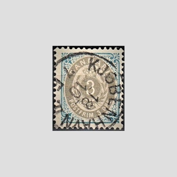 FRIMRKER DANMARK | 1895 - AFA 22B - 2K - 3 re bl/gr - Stemplet "KJBENHAVN"