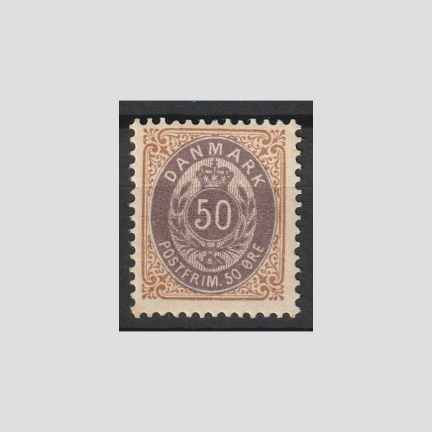 FRIMRKER DANMARK | 1895 - AFA 30B - 50 re brun/lilla - Postfrisk