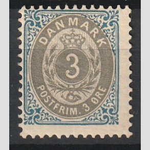 FRIM�RKER DANMARK | 1895 - AFA 22B - 3 �re bl�/gr� - Postfrisk