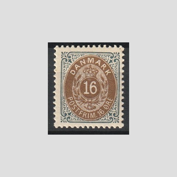 FRIMRKER DANMARK | 1895 - AFA 27B - 16 re gr/brun - Ubrugt