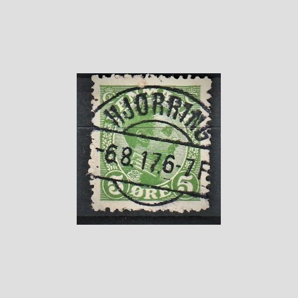 FRIMRKER DANMARK | 1913 - AFA 68 - Chr. X 5 re grn (1K) - Pragt Stemplet "HJRRING"