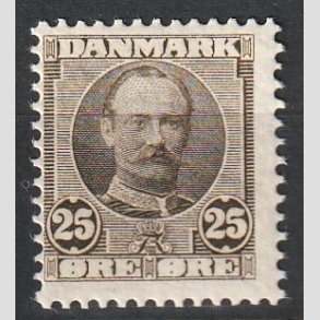 FRIM�RKER DANMARK | 1907 - AFA 57 - Frederik VIII 25 �re sepiabrun - Postfrisk
