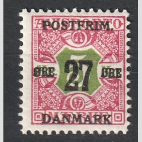 FRIMRKER DANMARK | 1918 - AFA 96 - 27 re/5 Kr. rd/grn - Postfrisk