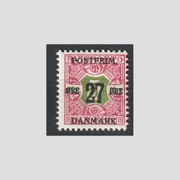 FRIMRKER DANMARK | 1918 - AFA 96 - 27 re/5 Kr. rd/grn - Postfrisk