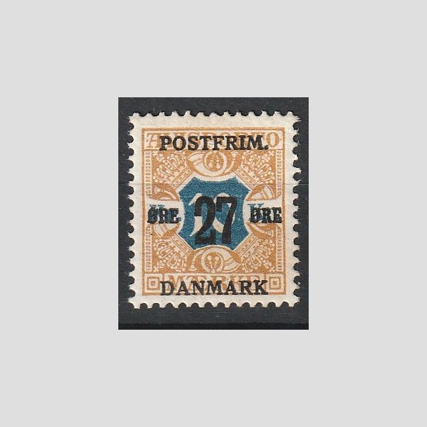 FRIMRKER DANMARK | 1918 - AFA 97 - 27 re/10 Kr. brun/bl provisorier - Postfrisk