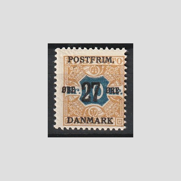 FRIMRKER DANMARK | 1918 - AFA 97 - 27 re/10 Kr. brun/bl provisorier - Postfrisk
