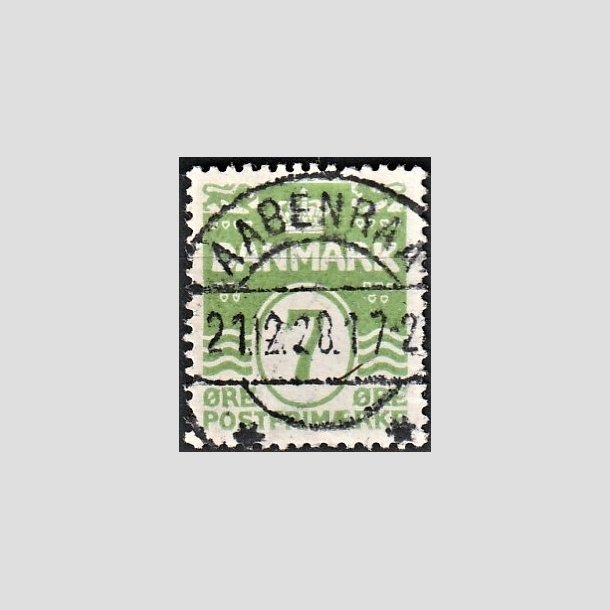 FRIMRKER DANMARK | 1926-30 - AFA 167 - Blgelinie 7 re lysgrn - Lux Stemplet "AABENRAA"