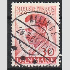 FRIM�RKER DANMARK | 1960 - AFA 387 - Niels R. Finsen - 30 �re r�d - Pragt Stemplet Allinge