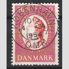 FRIM�RKER DANMARK | 1954 - AFA 357 - Kunstakademiet 200 �r - 30 �re r�d - Pragt Stemplet