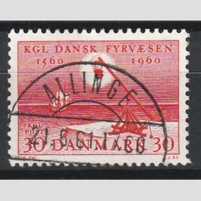 FRIM�RKER DANMARK | 1960 - AFA 386 - Fyr & Vagerv�snet 400 �r - 30 �re r�d - Pragt Stemplet Allinge
