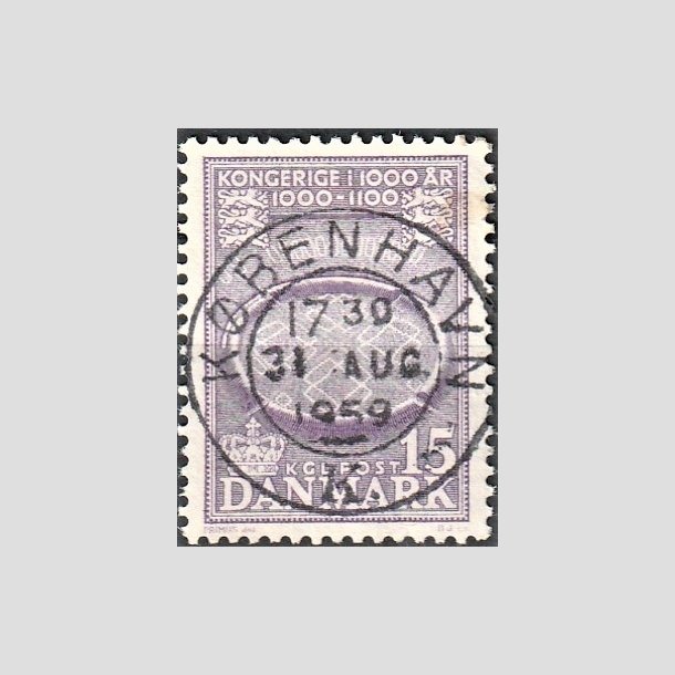 FRIMRKER DANMARK | 1953-56 - AFA 347 - Kongeriget 1000 r - 15 re violet - Pragt Stemplet "KBENHAVN"