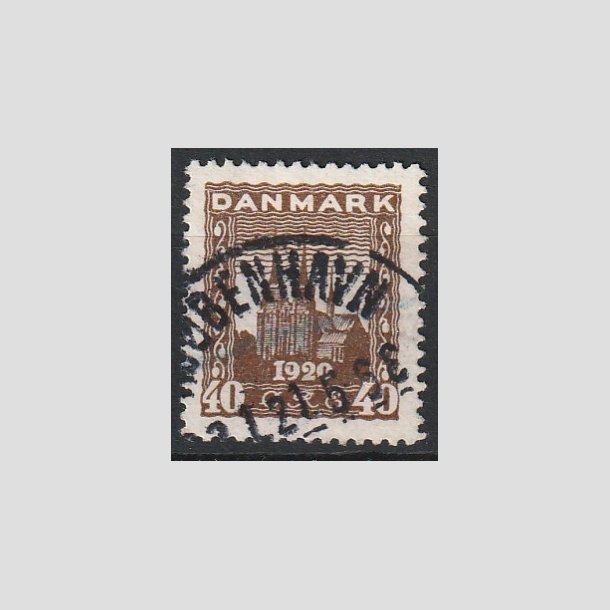 FRIMRKER DANMARK | 1920-21 - AFA 114 - Genforening 40 re brun - Stemplet "KBENHAVN"