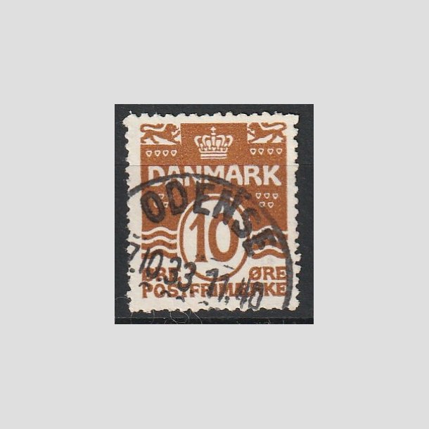FRIMRKER DANMARK | 1930 - AFA 185a - Blgelinie 10 re rdbrun - Lux Stemplet "ODENSE"