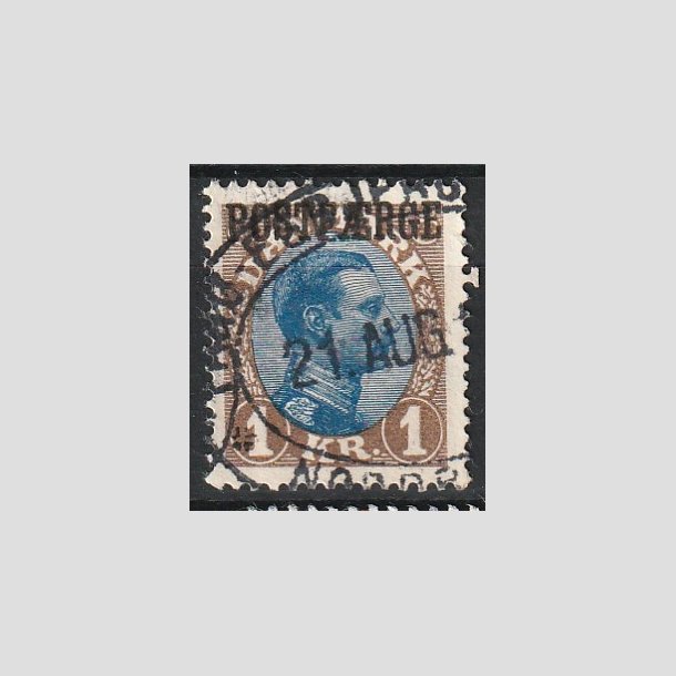 FRIMRKER DANMARK | 1922-26 - AFA 8a - 1 Kr. brun/bl type II - Stemplet