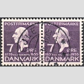 FRIMRKER DANMARK | 1935 - AFA 224 - H. C. Andersen 7 re lilla i par - Lux Stemplet 