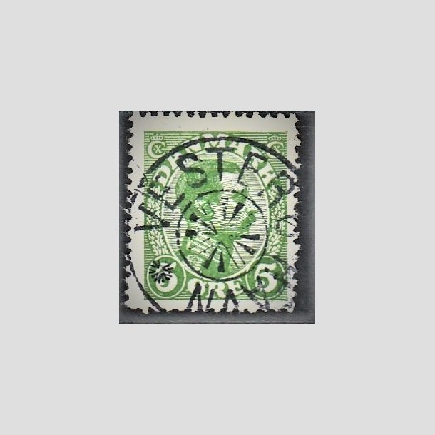 FRIMRKER DANMARK | 1913 - AFA 68 - Chr. X 5 re grn (1K) - Pragt Stemplet "VESTER HAVN"